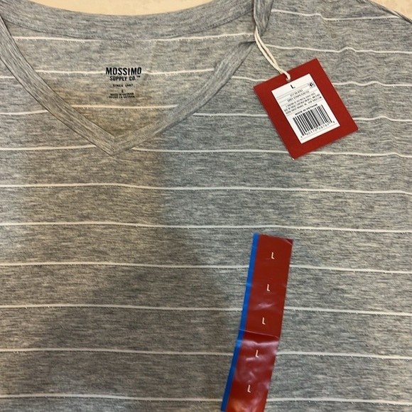 Mossimo Supply Co Gray Stripe Long sleeve Top Size L - Picture 2 of 7